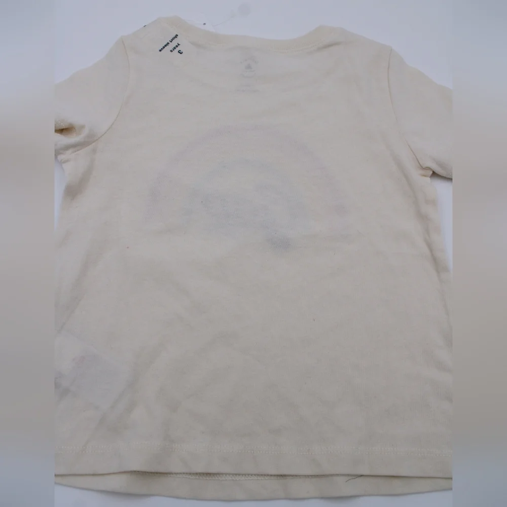 NWT GAP Girls 3T Cream Tee with Rainbow Graphic